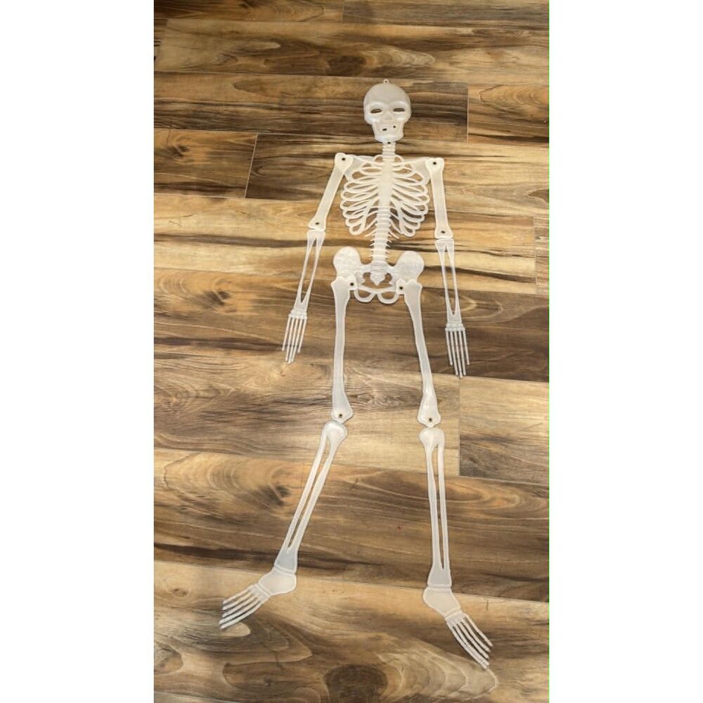 Jointed Skeleton Plastic Vintage Halloween 58"